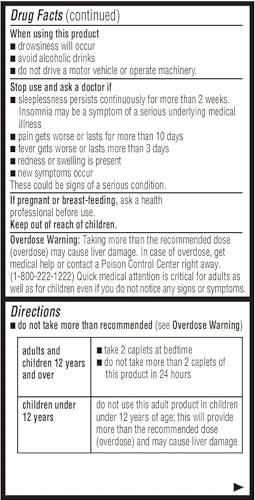 ValuMeds PM Pain Reliever and Nighttime Sleep Aid (375 Count) Acetaminophen 500mg