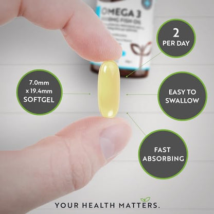 Omega 3 2000mg with 660mg EPA & 440mg DHA per Serving - 240 Softgel Capsules