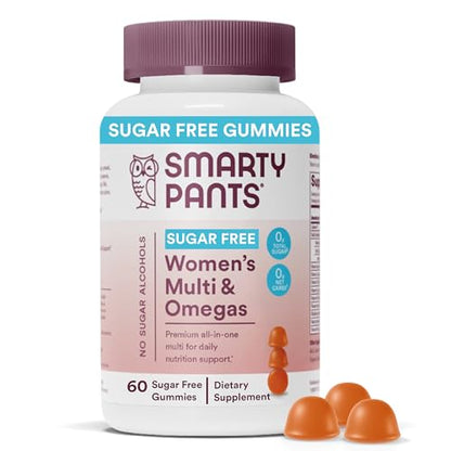 SmartyPants Women's Multivitamin Gummies, Sugar Free: Biotin, Methylfolate, Omega 3 