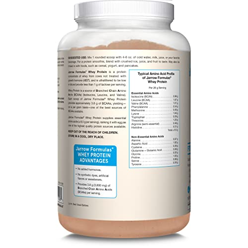 Jarrow Formulas Whey Protein With 18 g of Protein, 3.8 g of BCAAs, & Glutamine, Dietary