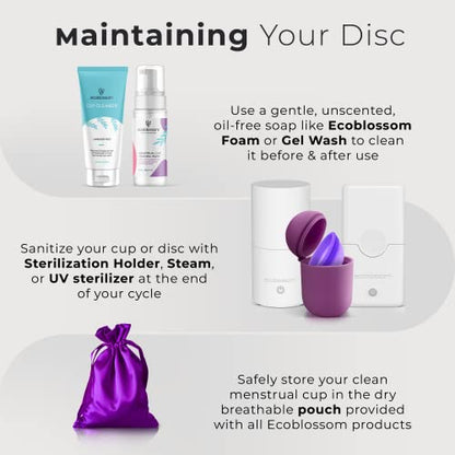Ecoblossom Menstrual Original Disc - Set of 2 Reusable Period Discs Regular (Small & Large (Pack of 2))