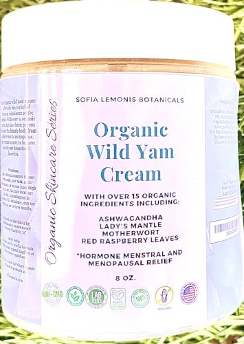 Organic Wild Yam Cream 15 Vitamins & Herbs Hormonal PCOS Menopause Period relief
