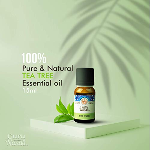 GuruNanda Tea Tree Essential Oil (2x0.5 Fl Oz) - 100% Pure, Undiluted Aromatherapy Oil