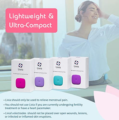 Livia Menstrual Pain Relief Device, Pink - The Off Switch for Period Pain - Portable Unit