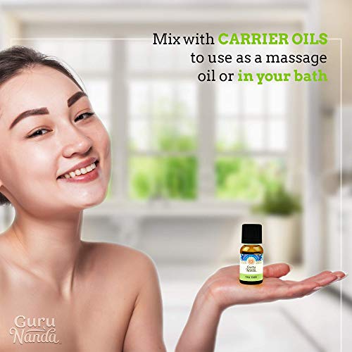 GuruNanda Tea Tree Essential Oil (2x0.5 Fl Oz) - 100% Pure, Undiluted Aromatherapy Oil