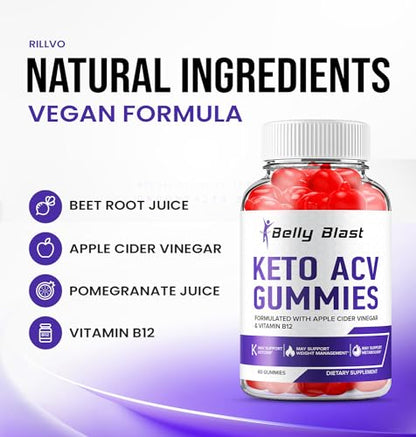 (2 Pack) Belly Blast Keto ACV Gummies - Keto Belly Blast ACV Advanced Formula Belly