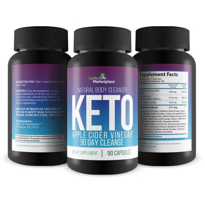 3X Keto Apple Cider Vinegar 90 Day Cleanse - Promote Health & Wellness - Flush Waste