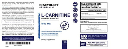 Premium L-Carnitine Tartrate Supplement - 1500mg - Utilize Fat for Energy with Tartrate