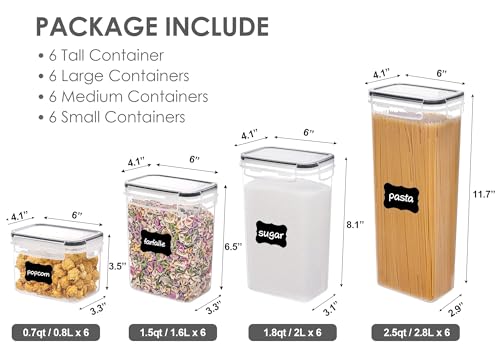 Vtopmart Airtight Food Storage Containers with Lids, 24 pcs Plastic Kitchen and Pantry