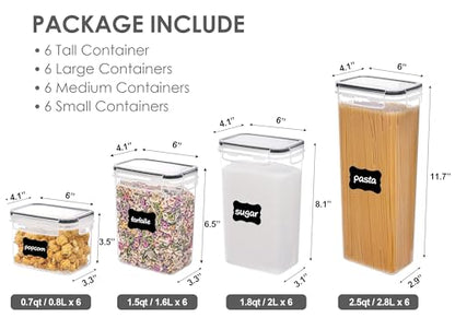 Vtopmart Airtight Food Storage Containers with Lids, 24 pcs Plastic Kitchen and Pantry