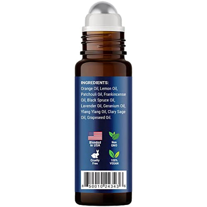 Stress Ease Essential Oil Roll On Blend 10ml - Natural Stress Relief Essential Oils Roll