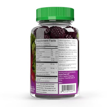 humanN SuperBeets Energy Gummies - Quick Energy & Mental Focus - Help Increase