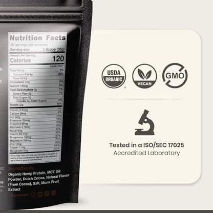 Cantein Organic Hemp Protein Powder | Vegan Protein Powder for Protein Shake | 22g