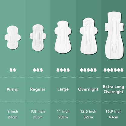 Rael Pads for Women, Organic Cotton Cover - Period Pads with Wings, Feminine Care, Sanitary Napkins