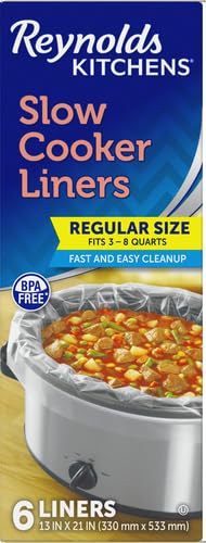 Reynolds Kitchens Slow Cooker Liners, Regular (Fits 3-8 Quarts), 6 Count