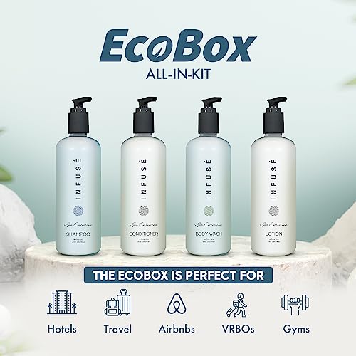 1-Shoppe Aquavera 20 Piece Ecobox All-In-Kit | White Tea and Coconut Soap | 6 Shampoo