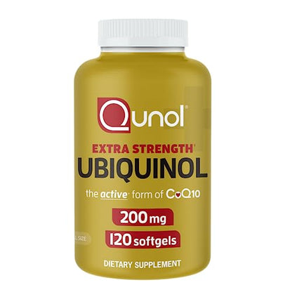 Qunol Ubiquinol CoQ10 200mg Softgels, Powerful Antioxidant for Heart and Vascular Health