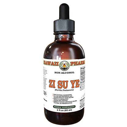 HawaiiPharm Zi Su Ye Alcohol-Free Liquid Extract, Zi Su Ye (Perilla Frutescens) Dried Leaf 