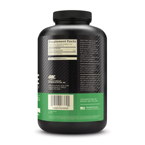 Optimum Nutrition Micronized Creatine Monohydrate Powder, Unflavored, Keto Friendly