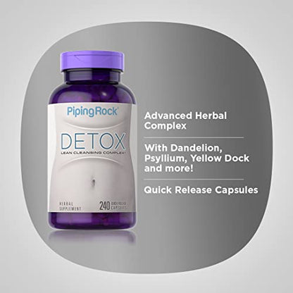 Piping Rock Detox Cleanse Capsules | 240 Pills | Herbal Complex | Lean Formula