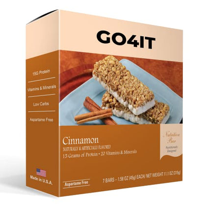 GO4IT Health Meal Replacement Bar, HIGH Protein Nutrition Bar, HIGH Fiber, LOW Calories