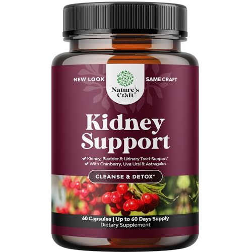 Kidney Support Cranberry Pills for Women and Men - High Strength Kidney Cleanse Detox