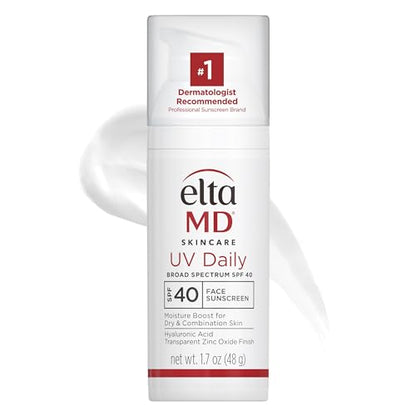 EltaMD UV Daily Face Sunscreen with Zinc Oxide, SPF 40 Facial Sunscreen, Helps Hydrate 