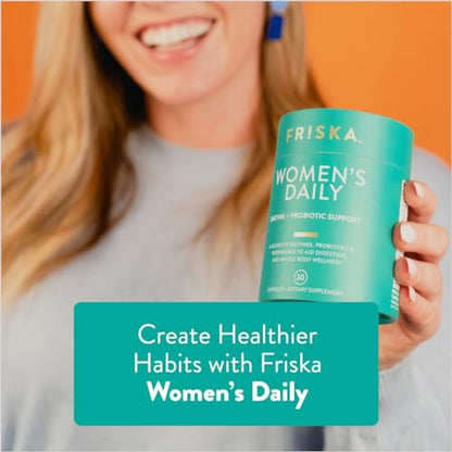 FRISKA Women’s Daily Digestive Enzyme and Probiotics Supplement, Advanced