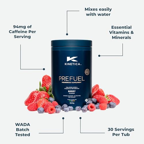 Kinetica PreFuel, Pre Workout, 5.9g Amino Acids & 2.3g BCAA's per Serving, 30 Servings