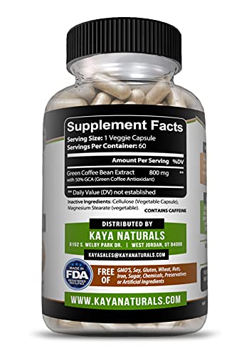 Kaya Naturals Green Coffee Bean 60ct - Weight Management