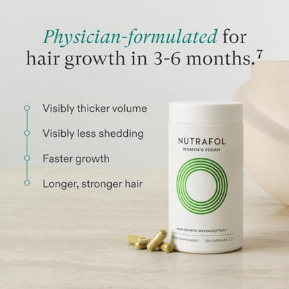 Nutrafol Women's Vegan Hair Growth Supplements, Plant-based and Gluten-free