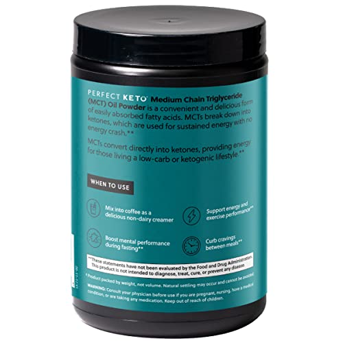 Perfect Keto MCT Oil Powder, Medium Chain Triglycerides, Ketogenic Non-Dairy Coffee