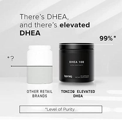 Toniiq Ultra High Strength DHEA 100mg Supplement for Men - 99%+ Highly Purified