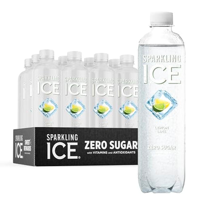 Sparkling Ice, Lemon Lime Sparkling Water, Zero Sugar Flavored Water, with Vitamins 