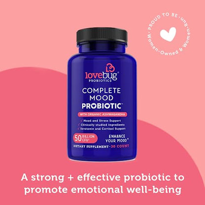 Lovebug Complete Mood Probiotic | 10 Clinically Studied Probiotic Strains & Patented