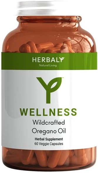 HERBALY Wellness Wildcrafted Oregano Oil Capsules Yellow/Gold