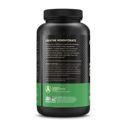 Optimum Nutrition Micronized Creatine Monohydrate Powder, Unflavored, Keto Friendly