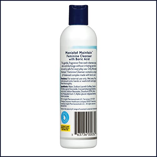 Monistat Boric Acid Feminine Cleanser, Fragrance Free Feminine Wash, 10 Fl