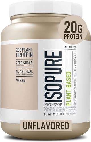 Isopure Unflavored Vegan Protein Powder, with Amino Acids, Post Workout Recovery