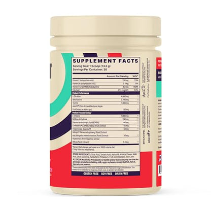 Podium Nutrition, Fuse Pre Workout Powder, Sour Watermelon, 30 Servings, Beta Alanine