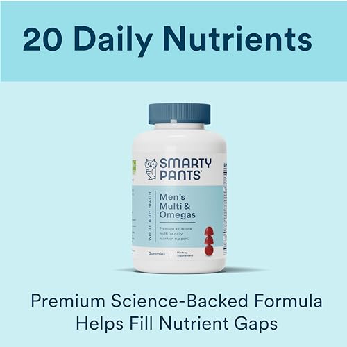 SmartyPants Multivitamin for Men, Gummies: Omega 3 Fish Oil (EPA/DHA), Methylfolate
