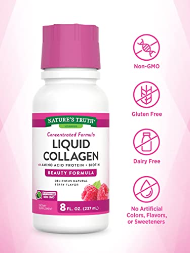Nature's Truth Liquid Collagen | 8 oz | Non-GMO, Gluten Free Supplement | Natural Berry