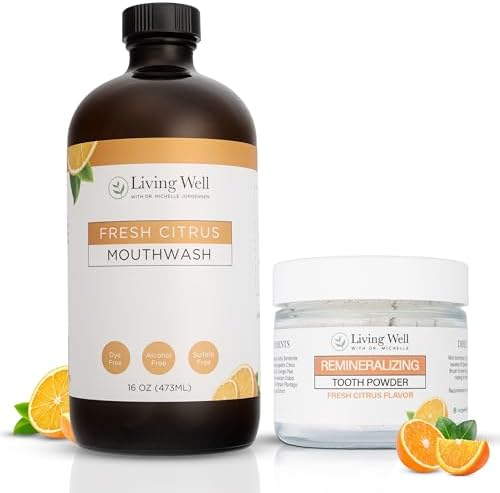 Fresh Citrus Tooth Powder + Mouthwash Bundle Fluoride-Free Hydroxyapatite