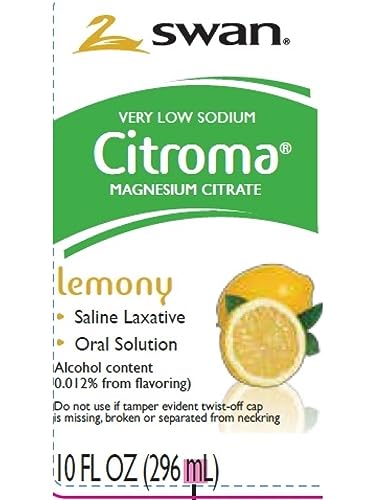 Swan Lemon Magnesium Citrate Oral Solution (10 oz), Natural Lemon Flavor, Gentle
