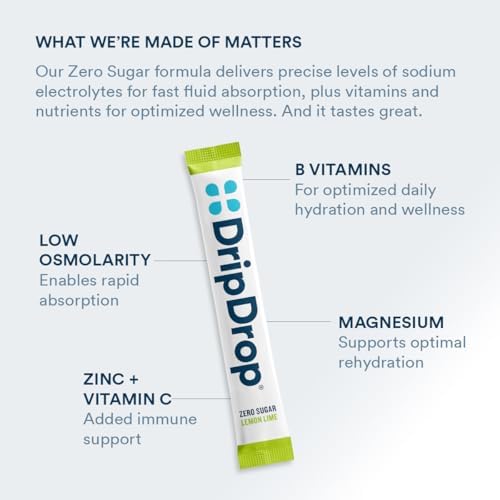 DripDrop Hydration Bold & Zero Sugar Bundle Electrolyte Packets, 64 Count | Berry, Watermelon, Lemon, Orange, Sugar Free Lemon Lime; 3X Electrolytes; Potassium, Magnesium, Zinc, Vitamin C; Single Serve