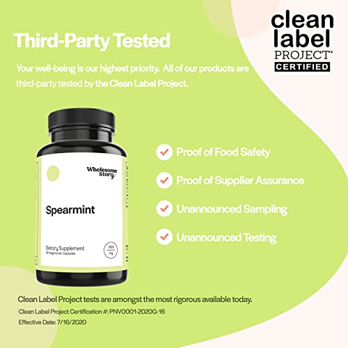 Organic Spearmint Capsules | Great Alternative to Spearmint Tea | 1000mg Spearmint Leaf