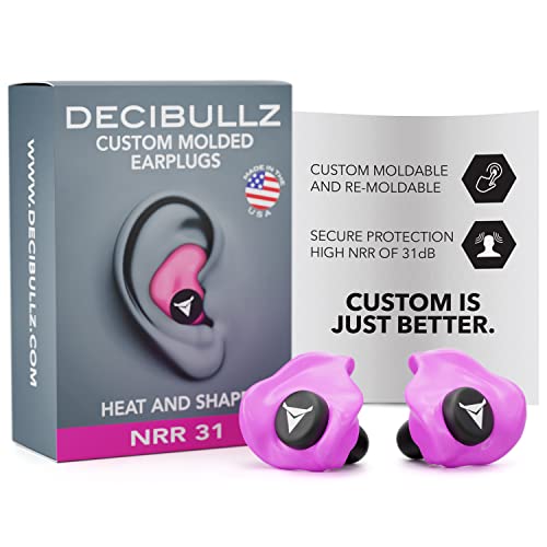Decibullz - Custom Molded Earplugs, 31dB Highest NRR, Comfortable Hearing Protection