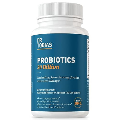 Dr. Tobias Probiotics 30 Billion, 10 Strains, 30 Billion CFU's, Targeted Release Probiotics