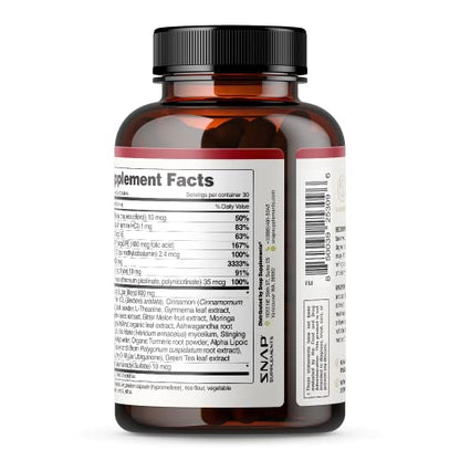 Snap Supplements Blood Sugar Blend - Support Healthy Blood Sugar, 60 Capsules