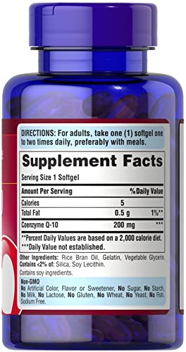 Puritan's Pride Q-Sorb CoQ10 200mg Supports Heart Health,120 Softgels